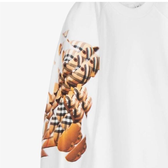 Burberry Kids Sweatshirt Girls White Size 10Y Long Sleeve 100% Cotton Crew Neck - Picture 5 of 15